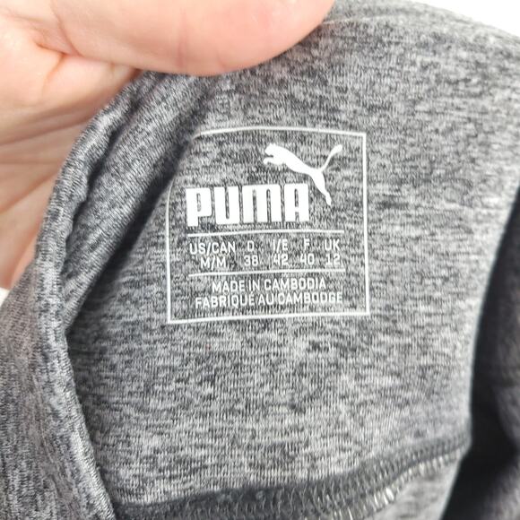 PUMA Moto Leggings Tights Dark Gray Heather Mid Rise Pull On Women's Medium - Picture 9 of 11